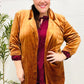 Holiday Stunner Rust Velvet Lapel Blazer