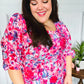 Feeling Femmi Pink & Fuchsia Floral Peplum Woven Top