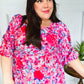 Feeling Femmi Pink & Fuchsia Floral Peplum Woven Top