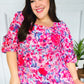 Feeling Femmi Pink & Fuchsia Floral Peplum Woven Top