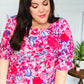 Feeling Femmi Pink & Fuchsia Floral Peplum Woven Top