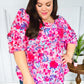 Feeling Femmi Pink & Fuchsia Floral Peplum Woven Top