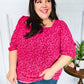 Perfectly You Fuchsia Floral Three Quarter Sleeve Square Neck Top