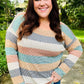 Beautiful You Hunter Green Stripe Vintage Two Tone Top