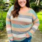 Beautiful You Hunter Green Stripe Vintage Two Tone Top