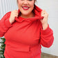 A New Day Red Mineral Wash Rib Knit Hoodie