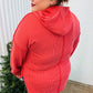 A New Day Red Mineral Wash Rib Knit Hoodie