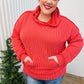 A New Day Red Mineral Wash Rib Knit Hoodie