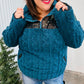 Going With You Teal Sequin & Sherpa Half Zip Pullover