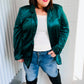 Dazzling Hunter Green Velvet Lapel Blazer