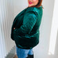 Dazzling Hunter Green Velvet Lapel Blazer