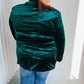 Dazzling Hunter Green Velvet Lapel Blazer