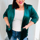 Dazzling Hunter Green Velvet Lapel Blazer