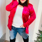 Dazzling Magenta Velvet Lapel Blazer