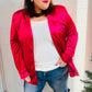 Dazzling Magenta Velvet Lapel Blazer