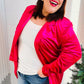 Dazzling Magenta Velvet Lapel Blazer