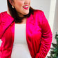 Dazzling Magenta Velvet Lapel Blazer