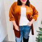 Dazzling Rust Velvet Button Down Tunic Top