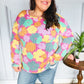 Easy To Love Fuchsia Floral Two Tone Knit Vintage Top