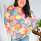 Easy To Love Fuchsia Floral Two Tone Knit Vintage Top