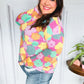 Easy To Love Fuchsia Floral Two Tone Knit Vintage Top