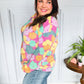 Easy To Love Fuchsia Floral Two Tone Knit Vintage Top