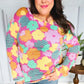 Easy To Love Fuchsia Floral Two Tone Knit Vintage Top