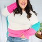 The Slouchy Mint & Pink Drop Shoulder Terry Color Block Top