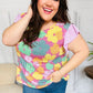 Feeling Playful Fuchsia Floral Textured Ruffle Sleeve Top