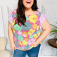 Feeling Playful Fuchsia Floral Textured Ruffle Sleeve Top