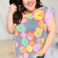 Feeling Playful Fuchsia Floral Textured Ruffle Sleeve Top