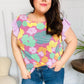 Feeling Playful Fuchsia Floral Textured Ruffle Sleeve Top