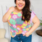 Feeling Playful Fuchsia Floral Textured Ruffle Sleeve Top