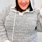 Holiday Happy Charcoal Two Tone Knit Tassel Sweater Hoodie