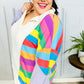 Feeling Bold Lilac Multicolor Stripe Collared V Neck Pullover