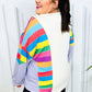 Feeling Bold Lilac Multicolor Stripe Collared V Neck Pullover