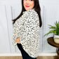 Diva Loving Ivory Leopard Print Button Down Oversized Top