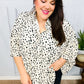 Diva Loving Ivory Leopard Print Button Down Oversized Top