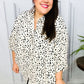 Diva Loving Ivory Leopard Print Button Down Oversized Top