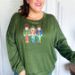 Be Merry Forest Green Nutcracker Sequin Hacci Top