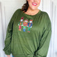 Be Merry Forest Green Nutcracker Sequin Hacci Top