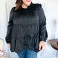 Perfectly You Black Button Down Tiered Babydoll Satin Top