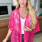 Good Days Ahead Lace Kimono In Fuchsia