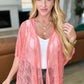 Good Days Ahead Lace Kimono In Coral