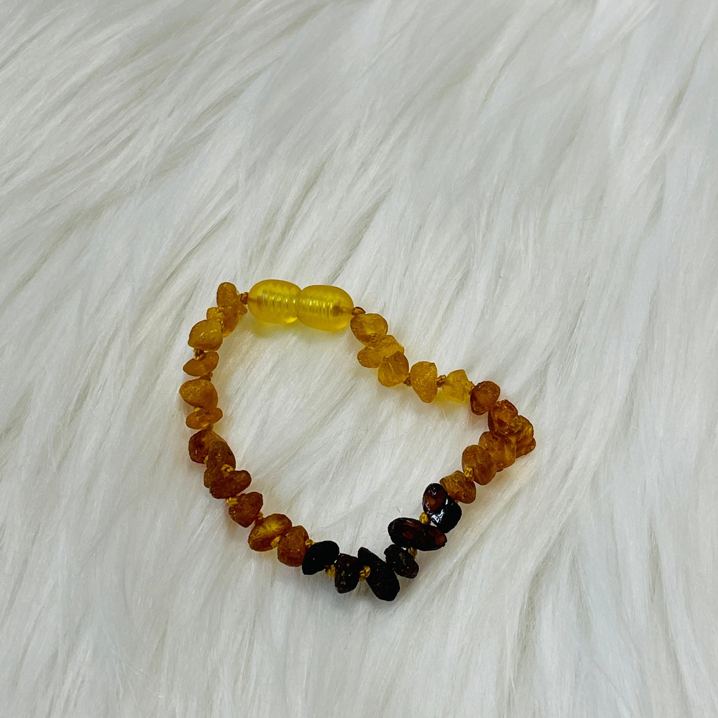 Authentic Lithuanian Baltic Amber Unpolished Ombre Anklet - 5"