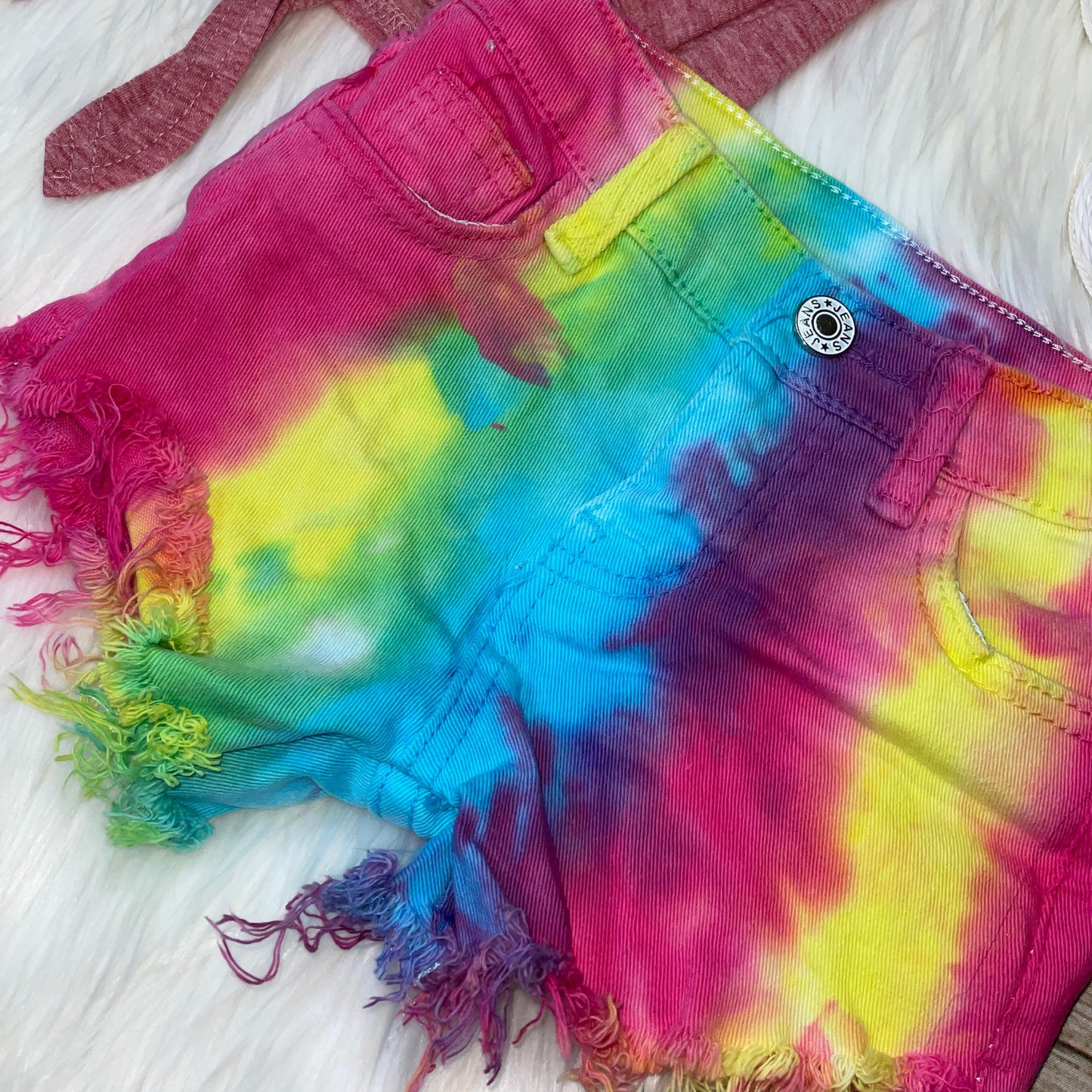 Distressed Tie Dye Denim Shorts & Summer Tie Tank