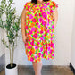 Be Charming Lime & Pink Floral Print Tiered Ruffle Sleeve Dress