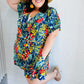 Navy Tropical Floral Surplice Romper