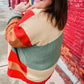 Latte Ready Rust & Taupe Color Block Open Knit Cardigan