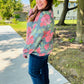 Everyday Hunter Green Floral Brushed Hacci Sweater Top